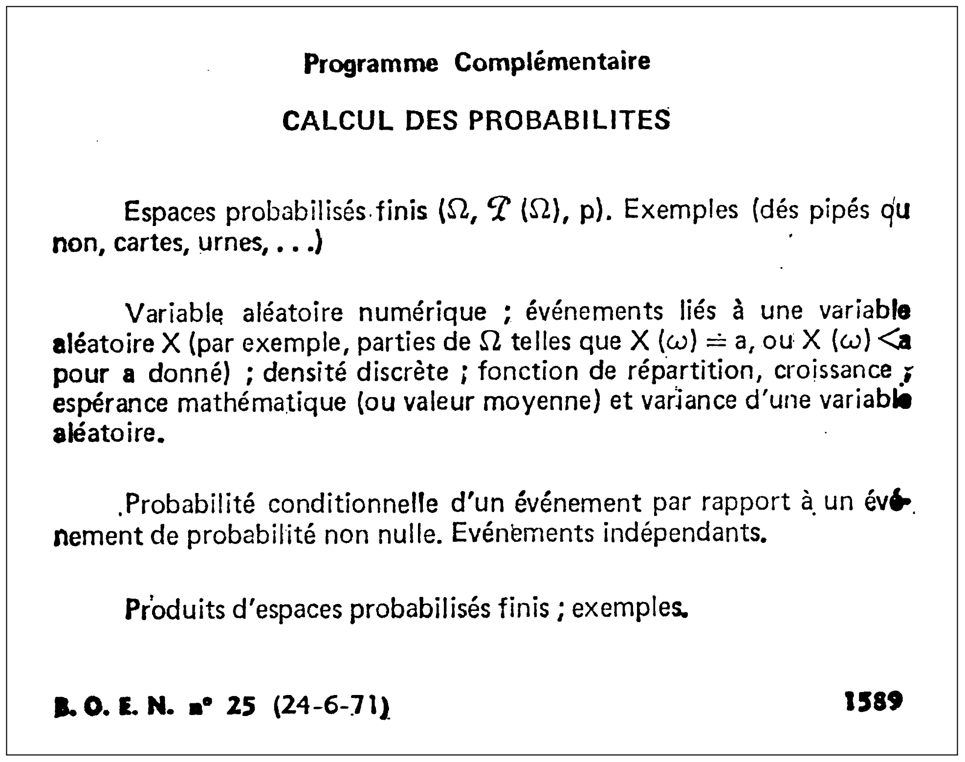 Calcul de probabilités conditionnelles expression de ces